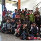 Los alumnos del Colegio Teodoro Gadañón, al término de la visita que cursaron a Diario de León