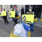 Una de las protestas de los trabajadores de Correos. RAMIRO