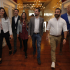 Fernández, Cendón, Rubio, Tudanca, Polo y Diez en el Hotel Conde Luna. RAMIRO
