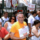 El presidente del comité de Lauki, en la protesta de ayer. GALLEGO
