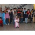 Niños del Colegio Público Cervantes, durante la visita a las instalaciones del periódico
