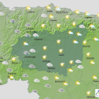 Mapa con la predicción de la Agencia Estatal de Meteorología con el estado del cielo para hoy en León. AEMET