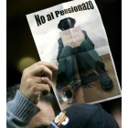 Imagen de uno de los participantes en la protesta