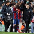Messi, en el momento de retirarse el pasado martes tras recaer de su lesión