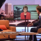 Nicola Sturgeon, en conexión televisiva con el 'show' de Andrew Marr en la BBC, este domingo.