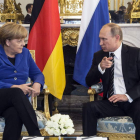 Merkel y Putin, en una reunión bilateral en el Elíseo.