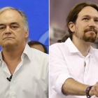 El eurodiputado popular, González Pons y el secretario general de Podemos, Pablo Iglesias