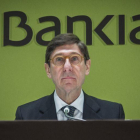 José Ignacio Goirigolzarri, presidente de Bankia, en una presentación de resultados.