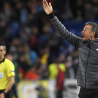 Luis Enrique, durante el amistoso de España contra Bosnia.