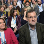 Arantza Quiroga, junto a Rajoy, durante un congreso del PP vasco.