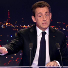 Nicolas Sarkozy, durante su intervención en un programa de televisión.