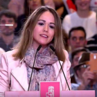 Estela Goikoetxea durante su intervención en el acto de postulación de Susana Díaz a las primarias del PSOE.