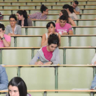Algunos de los estudiantes que se examinaron de Selectividad en el Campus de Vegazana