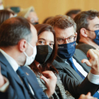 Feijóo en la presentación del nuevo hospital público de La Coruña con la alcaldesa, Inés Rey. CABALAR