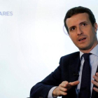 El líder del PP, Pablo Casado, en la entrevista con la agencia Efe.