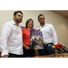 Santalla, Gancedo y Quitero, en la presentación de ayer. BARREDO