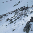 Zona rocosa en la que cayó el pequeño tras salirse accidentalmente de la pista.