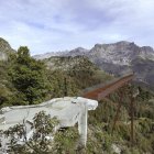 recreación de la plataforma sobre el mirador original de Valdeón.
