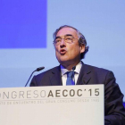Juan Rosell, en una imagen de archivo durante su intervención en el congreso de Aecoc.