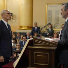 Raül Romeva (ERC) toma posesión como senador, este martes 21 de mayo.