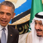 Obama y el rey Salman de Arabia Saudí, en Riad, el 21 de abril.