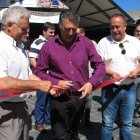 Rodríguez, Calvo y Courel, en el momento de inaugurar la feria. M. M.