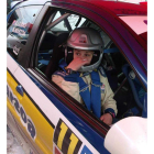Andrea Lama, durante una carrera como copiloto.