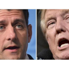 Combinación de fotos de Trump (derecha) y Paul Ryan, presidente de la Cámara de Representantes.