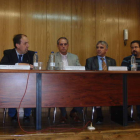 Tascón, Chamosa, De Paz, Fernández, Prieto y García en la inauguración del curso de la ULE.