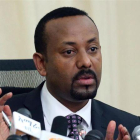 El Primer Ministro Etíope, Abiy Ahmed, en una conferencia en Adis Adeba en agosto.