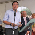 Óscar López durante la inauguración de la Feria de la Cerveza de Carrizo.