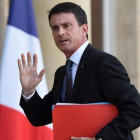 Valls, a su llegada a una reunión en el Elíseo, en París