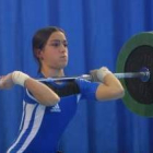 María, en pleno esfuerzo durante una competición celebrada en la localidad de Camponaraya