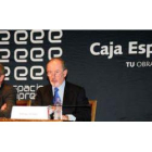 José Ignacio Lagartos y Rodrigo Rato, en un momento del foro de empresas de Caja España