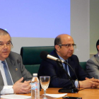 Monsalve, Castañón y el director de la escuela, Jorge Blanes. DL