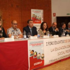Ortega, García, Mateos, Costa, Campos, Alejo, Hermida y Pérez Lamo, en la inauguración.