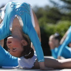 La gimnasia rítmica se convirtió en una de las disciplinas deportivas de más belleza en el cierre de la temporada. JESÚS F. SALVADORES