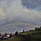 Incendios en la zona de Ribera de Arriba, en la zona central de Asturias, el pasado 28 de diciembre.