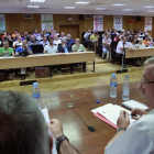 Los líderes de los sindicatos y de 150 organizaciones sociales en la cumbre celebrada ayer.