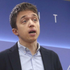 Errejón, en la rueda de prensa en la que anunció su renuncia al escaño en el Congreso de los Diputados.