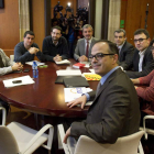 Los portavoces parlamentarios de los partidos catalanes a favor del derecho a decidir.