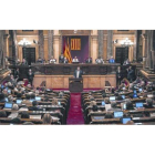 El vicepresidente y líder de ERC, Oriol Junqueras, en un pleno del Parlament.