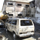 Vista general de la explosión registrada cerca del hotel de los observadores de la ONU en Damasco.