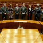 El pleno del Consejo de Cuentas durante su visita al nuevo hemiciclo