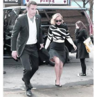 Greg Lenz acompaña a Jennifer Lawrence en Nueva York, en marzo.