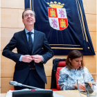 Germán Barrios, en su comparecencia ayer, en las Cortes.