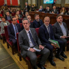 Los líderes independentistas acusados por el procés, en la sala del juicio del Supremo.