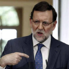 El presidente Rajoy durante su comparecencia de ayer.