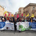 Manifestantes protestan contra la mafia en Locri (Italia), el 21 de marzo.