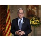 El presidente catalán, Quim Torra, pronuncia el tradicional mensaje institucional de fin de año. JORDI BEDMAR PASCUAL